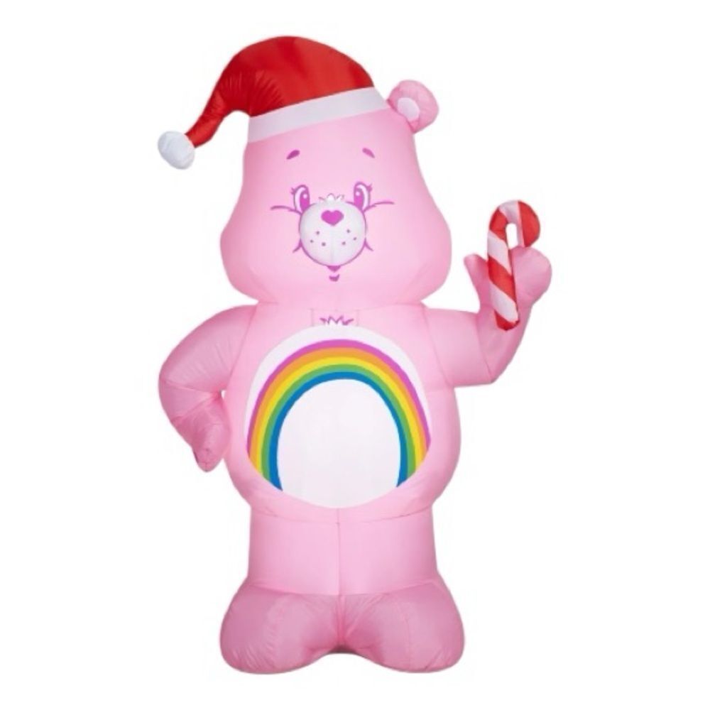 Care Bears Cheer Bear Yard Lawn Blow Up Airblown Holiday Light Christmas 5ft
